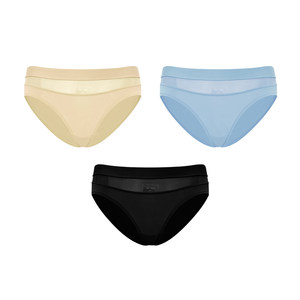 【99/3条】TWOPIECE亲肤内裤女网纱拼接印花内裤