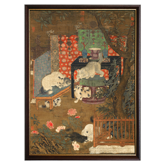 新しい中国風の猫の絵 - シルククロスウォールアート