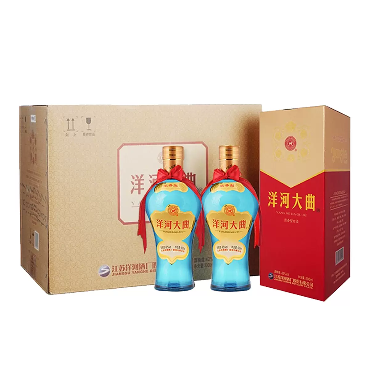 洋河大曲天蓝瓶42度500ml*6瓶 整箱