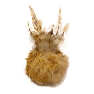 
Real rabbit fur ball enrichment toy pet cat boredom artifact kitten feather cat stick mute kitten cat toy
