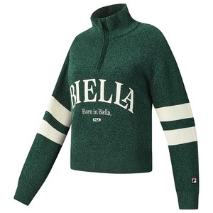 
FILA official women's long-sleeved knitted sweater top women's new winter tennis loose half-zip sweater