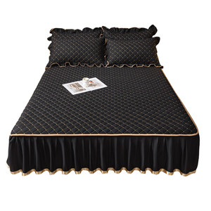 
Bed skirt and cover two-in-one single piece cotton thickened Simmons mattress protective cover anti-slip bed cover dust cover Class A