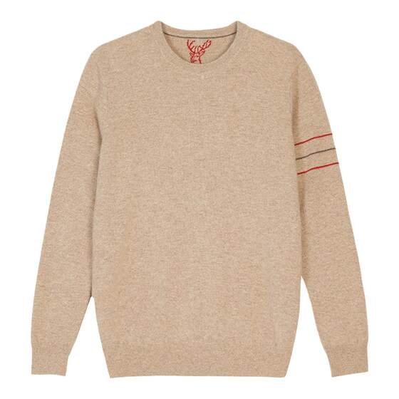 
Deer King cashmere sweater men's round neck flat needle business casual knitted sweater warm pullover autumn and winter new style