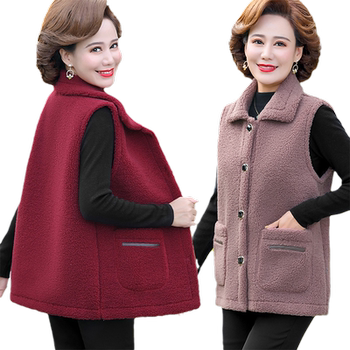 Granulet velvet vest thickened mother pretending to be foreign -reducing age reduction
