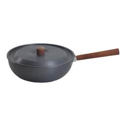 Outdoor detachable solid wood handle Chinese frying pan
