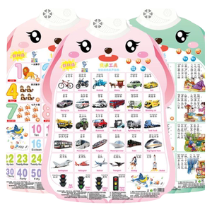 Babies have sound hanging charts, children's literacy, speaking, early education enlightenment point read vocal letter transportation tools, airplane cars
