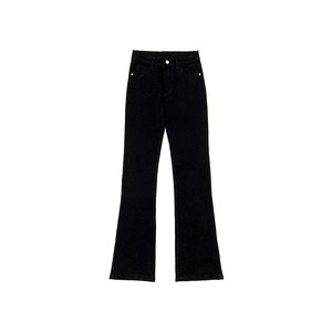 
Black bootcut jeans for women 2025 autumn and winter plus velvet for fat girls mm high waist elastic slimming pear-shaped body pants