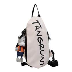 Fashion brand crossbody bag for men ins sports waist bag casual fashion shoulder bag female student personality small cross bag breast bag