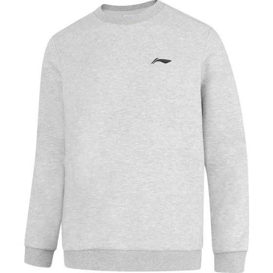 
Li Ning sweatshirt pullover hoodless basic versatile autumn new style comfortable cotton embroidered loose sports top for men and women