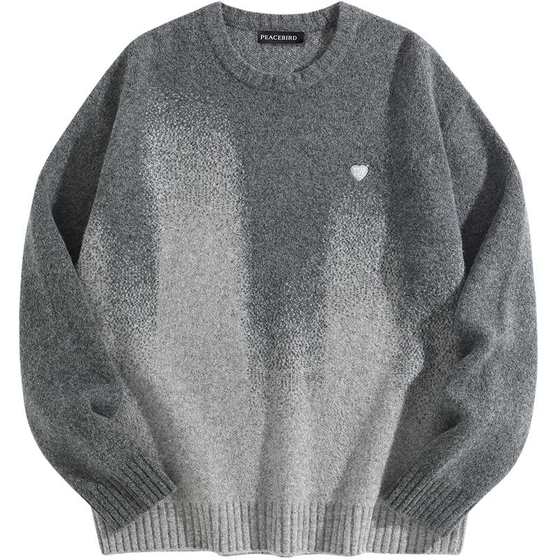 [glutinous rice velvet] Peacebird men's clothing round neck pullover casual sweater knitted sweater casual sweater lazy sweater