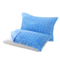 Pure Cotton Terry Old-fashioned Pillow Towel Single Student Cotton Pillow Head Towel Pad School Dormitory Blue Thickened Strap