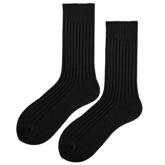 Beeffsocks spring and summer coarse line knitting outdoor mid -tube long socks, daily tide men and women white cotton socks simple
