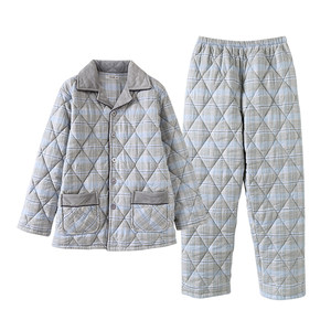 Winter couple pajamas, coral velvet cotton thickened plus warm cotton padded cotton paddling, men's and women's home service autumn and winter set