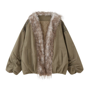 
DIDDIMODA fur collar jacket + fringed sweater + wide-leg pants