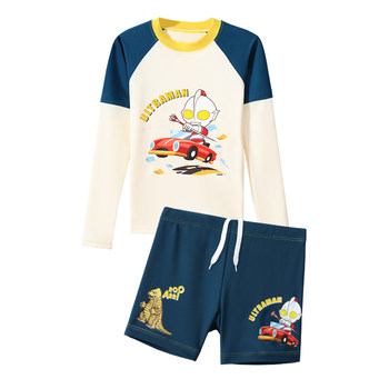 [Split long-sleeved sun protection] Men's children's swimsuit