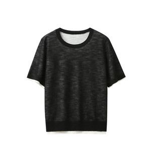 
26 New~Fashionable Essence B [Natural Linen/Texture/Black and White Contrast Color/Layered Edge] Variety/Small Shirt