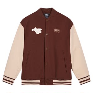 Chinese Jordan sports warm cotton jacket in winter red daily wealth new year men's spliced baseball jacket