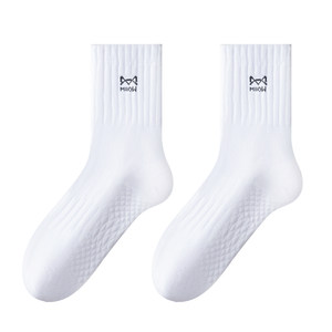 
Catman men's socks men's pure cotton deodorant mid-calf socks sports shock-absorbing foot massage anti-slip spring and summer thin stockings