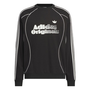 
Casual retro loose brushed contrast color pullover sweatshirt adidas Adidas official outlets clover