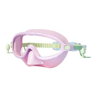 
Children's swimming goggles high definition waterproof and anti-fog nose protection integrated swimming glasses large frame boys and girls diving swimming cap set