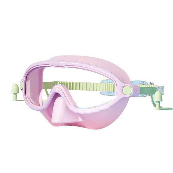 
Children's swimming goggles high definition waterproof and anti-fog nose protection integrated swimming glasses large frame boys and girls diving swimming cap set