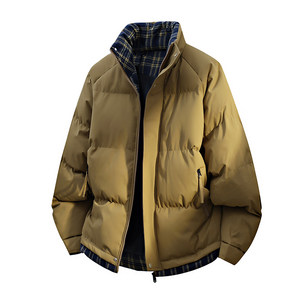 
WASSUP plaid splicing down cotton coat men's autumn and winter warm bread coat simple and versatile couple coat