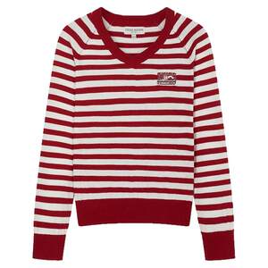 
TeenieWeenie Bear Ole women's clothing is comfortable, loose and fashionable V-neck striped bottoming thin sweater sweater