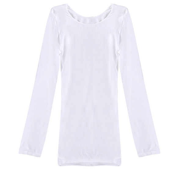 
Autumn and winter children's white bottoming shirt plus velvet flesh-colored bottoming clothing for boys and girls, invisible underwear, skin color dance invisible clothing