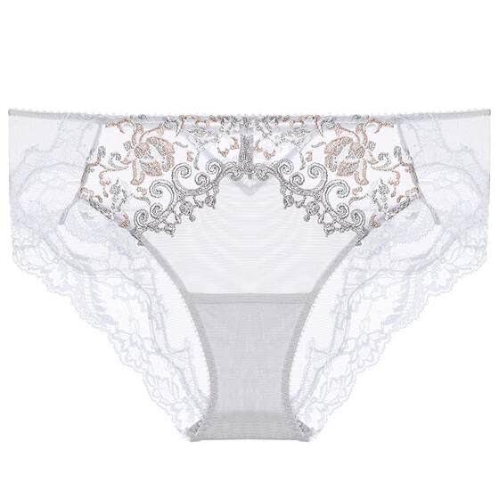 
Lankaven high-end women's underwear vine embroidered lace sexy love red mid-waist briefs LC22PN1