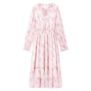 
Qiushui Yiren simple V-neck printed design dress 2026 spring new style feminine commuting mid-length skirt