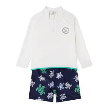 Momaong boy split long-sleeved sun protection swimsuit
