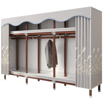 Ready stock, quick delivery! Thickened 25mm all-steel frame fabric wardrobe