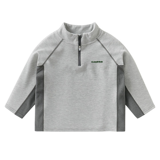 
Right European boys and girls half turtleneck bottoming shirt, fashionable children's long-sleeved T-shirt, contrasting color spring and autumn new children's sweatshirt