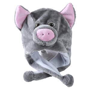 Three Pig cart cartoon pork head jewelry plush big white black pork big gray wolf animal head jewelery