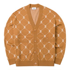 
MLB official men's and women's clothing 2026 spring new college style NY diamond presbyopia connected cardigan knitted jacket
