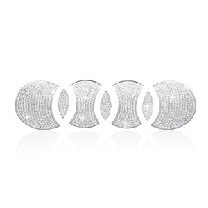 ONGO shape and motion suitable for Audi Q3 interior crystal diamond decorative knob diamond inlay modified steering wheel logo diamond sticker
