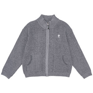 
UHUZZ 24AW Basic Stand Collar Knit Sweater Jacket Zipper Knit Sweater Retro Casual Top Cardigan Women