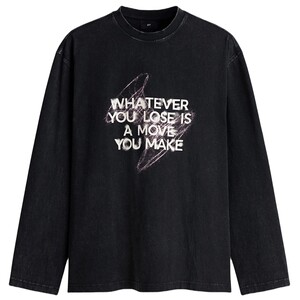 
HM men's and women's T-shirts 2026 autumn new loose version with trendy American retro style T-shirt 1318665