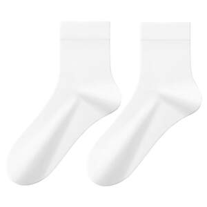 
Mulberry silk stockings for women in ice silk summer thin anti-odor and sweat-absorbing and breathable medium tube socks ultra-thin mesh white short socks