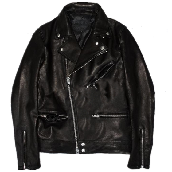 
Japanese trendy brand imported batik calfskin motorcycle leather jacket men's short slim fit