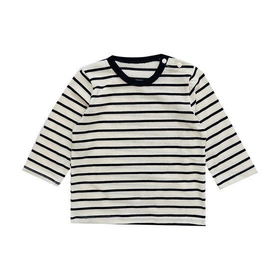 
Baby T-shirt long-sleeved spring and autumn bottoming shirt baby clothes boys fashionable and versatile striped baby girl top