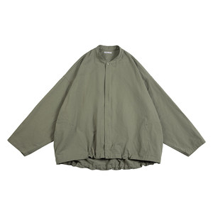 
NOEARS retro washed Japanese army green stand collar zipper executive jacket coat men's loose thin work clothes top