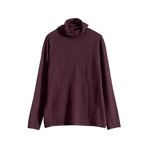 Gu family, literary loose cotton sweater, women, pile-collar base shirt, turtleneck thin sweater, not easy to ball
