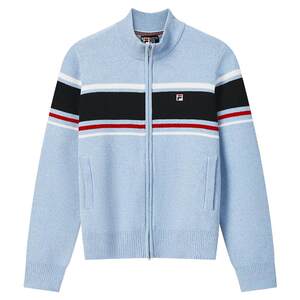 
FILA official long-sleeved woven wool jacket for women spring new fashion casual sweater cardigan top