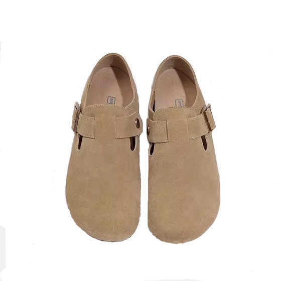 
Sanxi Birkenstock Shoes Women's Arch Support Autumn and Winter Outerwear Half Slippers Large Size All-Inclusive Genuine Leather Thick-soled Birkenstock Shoes Men's