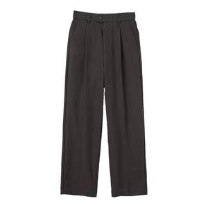 
Eli [Vic Black Beach] double yarn mixed color anti-wrinkle brushed retro relaxed feeling casual straight thick trousers