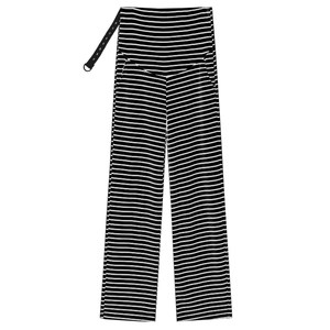 Maternity pants, winter wear, plus size walking pants, plus velvet belly-supporting wide-leg pants, trousers, striped leggings, autumn and winter styles