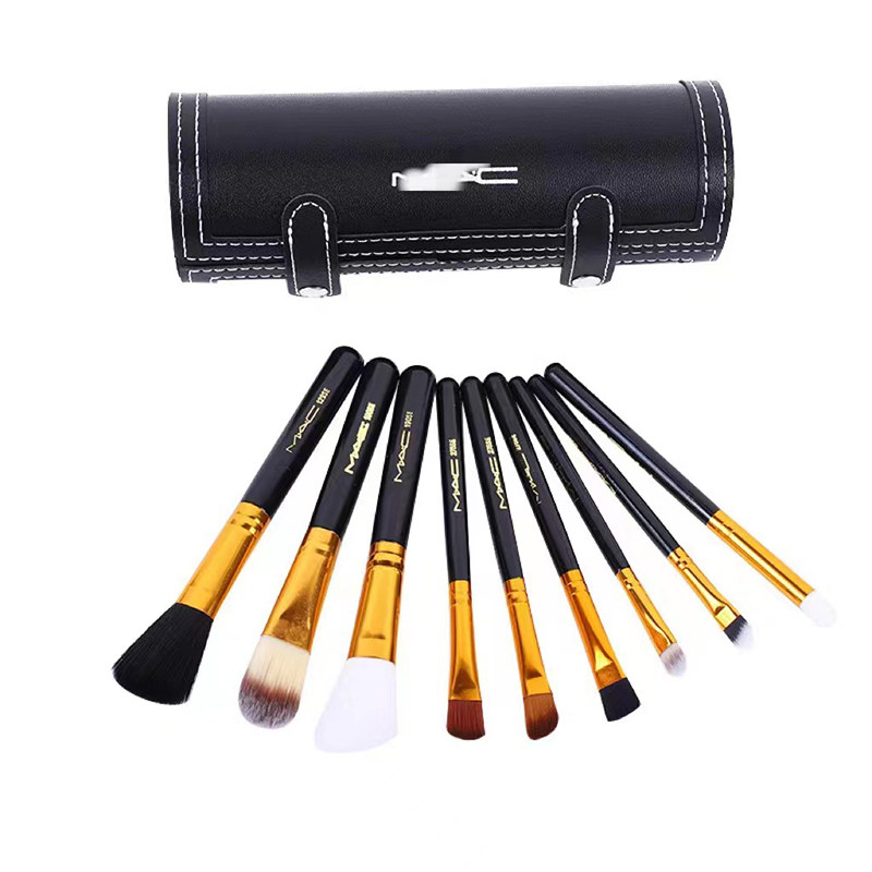 MAC Makeup Brush Set - Professional 9-Piece Wool Brush Kit