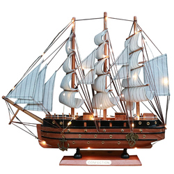 Birthday Gift Wooden Handicraft Solid Wooden Sailboat Model Living Room Home Decoration Smooth Sailing Small Ornaments