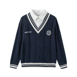 
The same model in the mall, Balabala, boys' sweaters, big children's fake two-piece sweaters, children's sweaters, winter clothes, new children's clothes